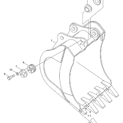 Adaptador de dente para a máquina Hyundai