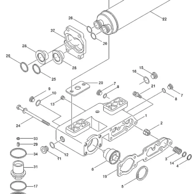 Adaptador-filtro hd para a máquina Hyundai