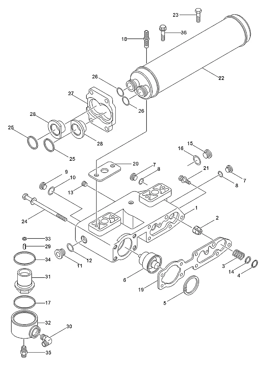 Adaptador-filtro hd para a máquina Hyundai