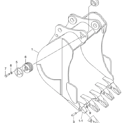 Adaptador-dente para a máquina Hyundai