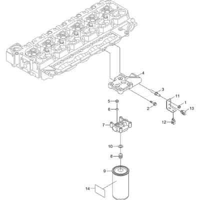 Adaptador-cabeça do filtro para a máquina Hyundai
