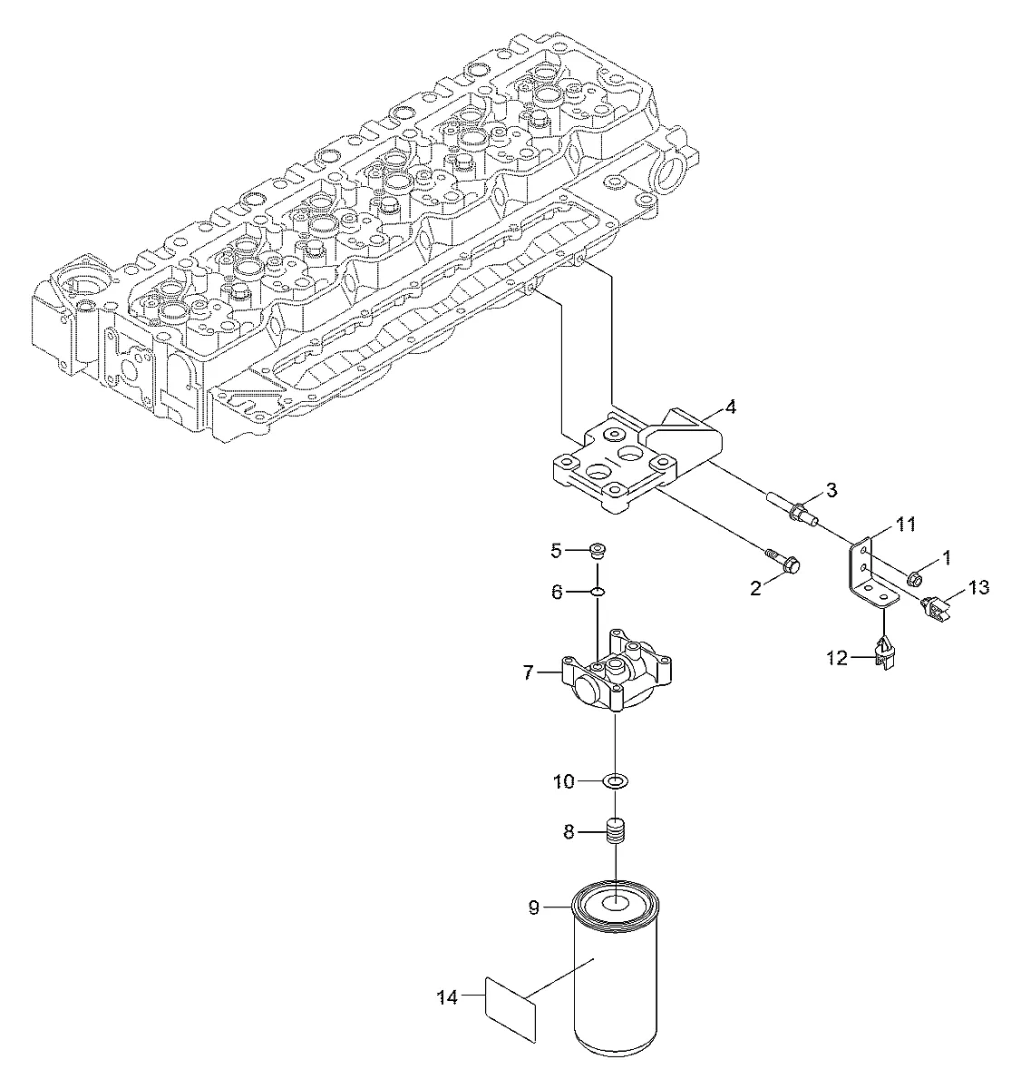 Adaptador-cabeça do filtro para a máquina Hyundai