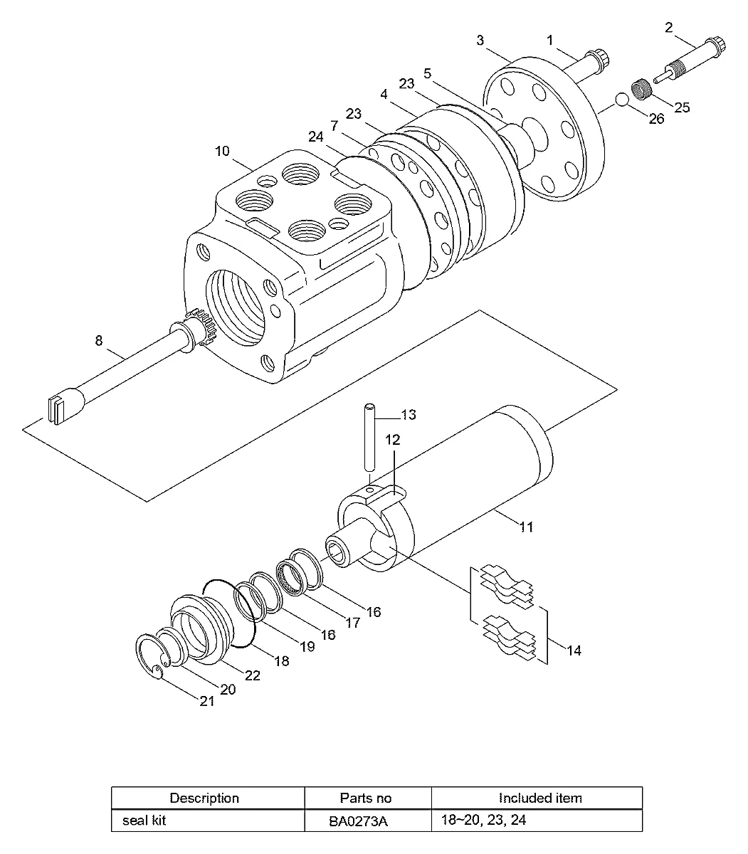 Acionamento para a máquina Hyundai