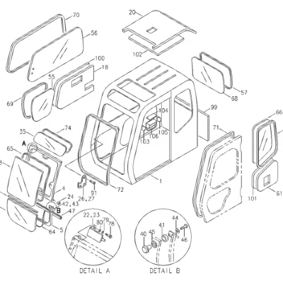 Acabamento-direito para a máquina Hyundai