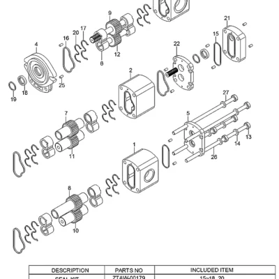 1ª seção para a máquina Hyundai