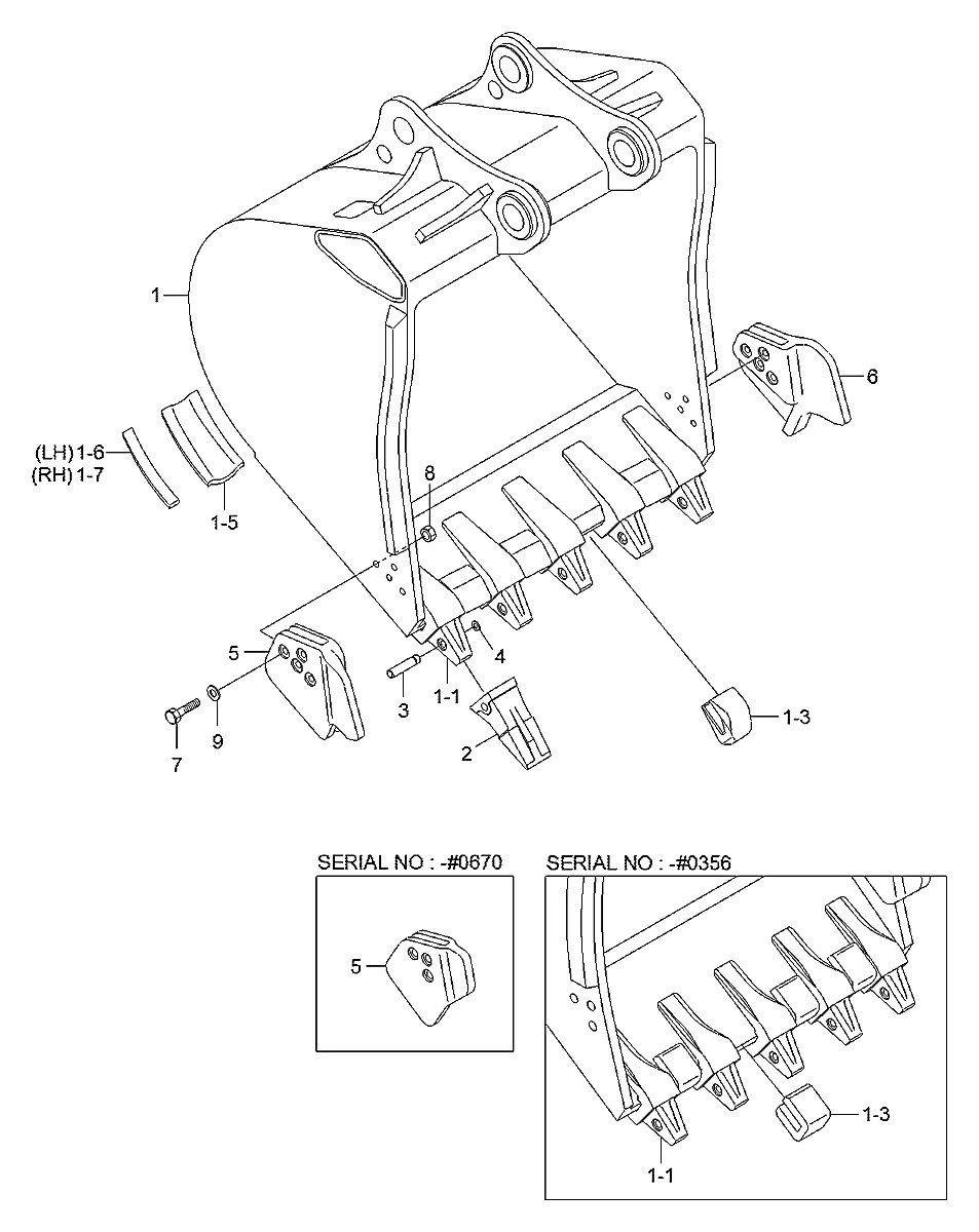 Adaptador-dente para a máquina Hyundai