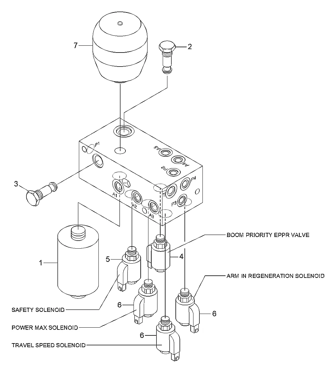 Acumulador para a máquina Hyundai