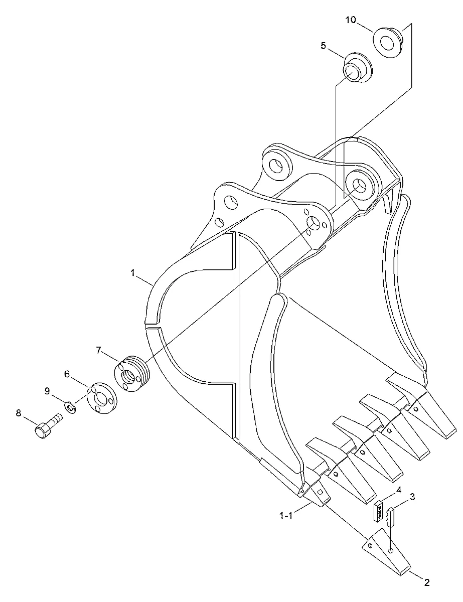 Adaptador de dente para a máquina Hyundai