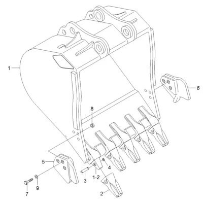 Adaptador-dente para a máquina Hyundai