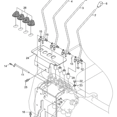 Alavanca de controle-attach para a máquina Hyundai