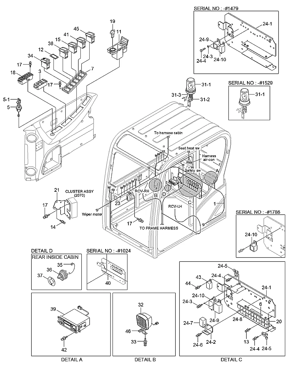 Adesivo-relé para a máquina Hyundai