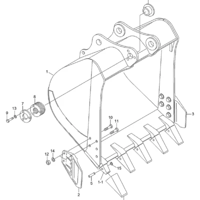 Adaptador-dente para a máquina Hyundai