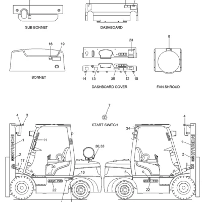 Adesivo nome(25g-7m) para a máquina Hyundai
