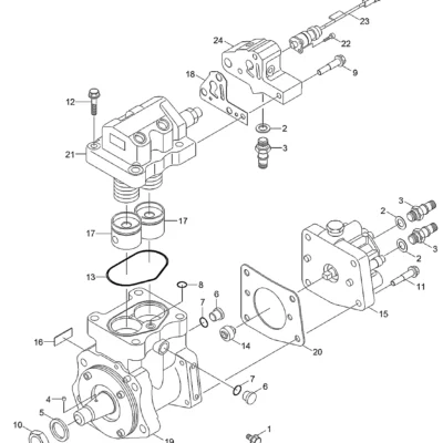 Adaptador-bomba de combustível para a máquina Hyundai
