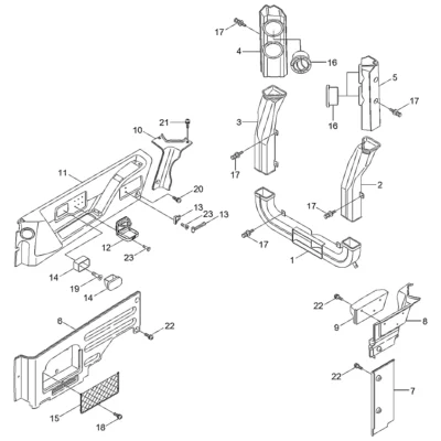 Acabamento-cima(rh) para a máquina Hyundai