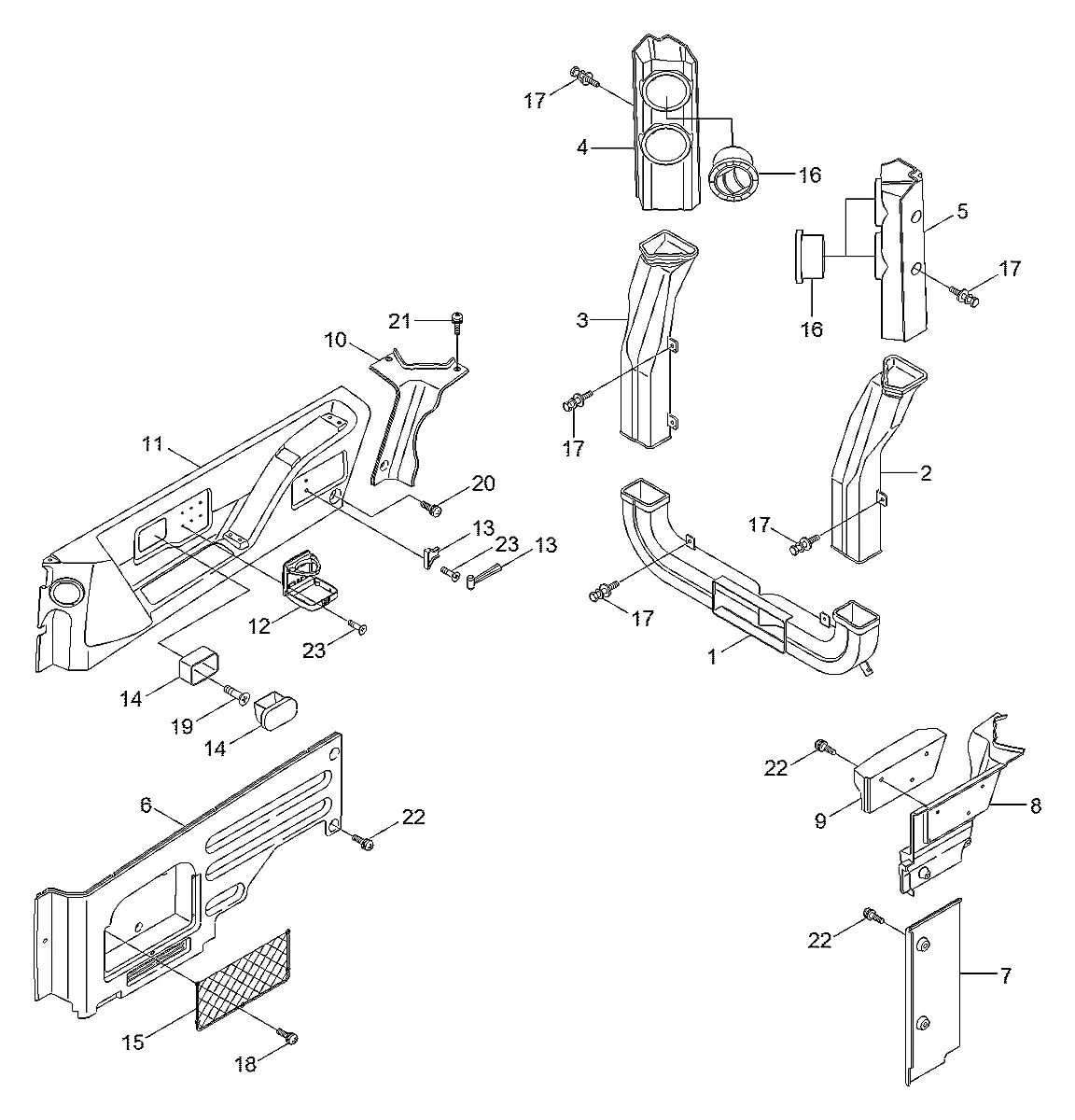 Acabamento-cima(rh) para a máquina Hyundai