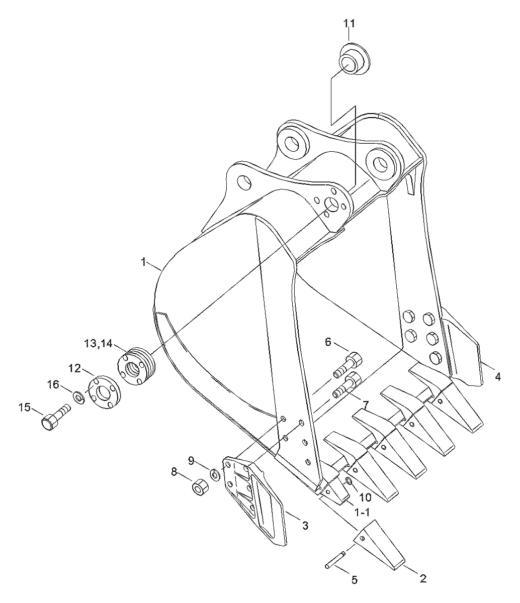 Adaptador de dente para a máquina Hyundai