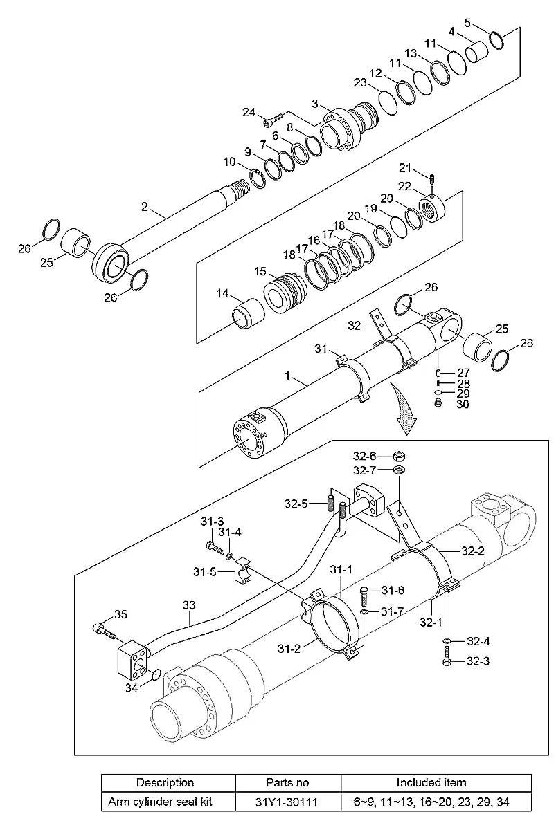 Junta O para a máquina Hyundai - Imagem 2