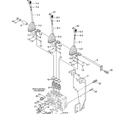 Alavanca de controle para a máquina Hyundai