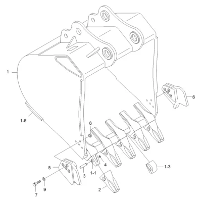Adaptador de dente para a máquina Hyundai