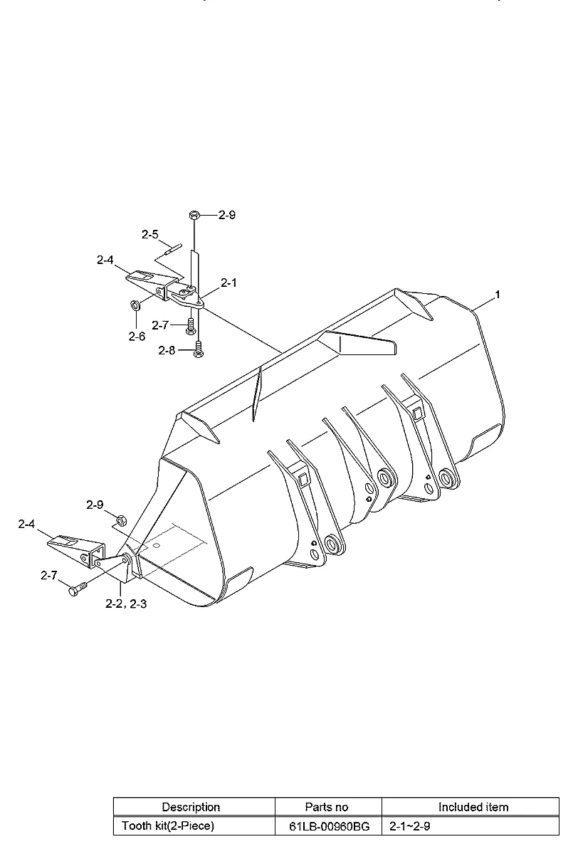 Adaptador de dente-centro para a máquina Hyundai