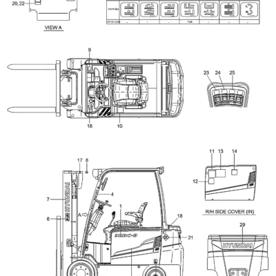 Adesivo-lateral (lado direito) para a máquina Hyundai