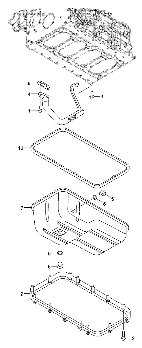 Adaptador - cárter de óleo para a máquina Hyundai