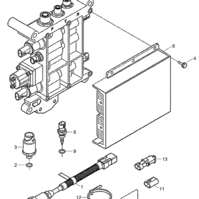 Adaptador - conector elétrico para a máquina Hyundai