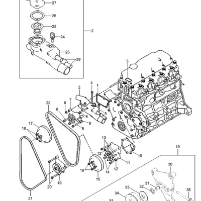 acionamento do alternador para a máquina Hyundai