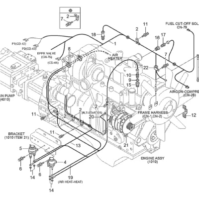Adaptador-pressão de óleo para a máquina Hyundai