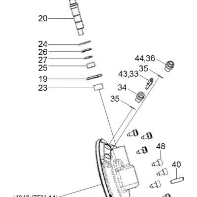 Alavanca de estacionamento (direito) para a máquina Hyundai