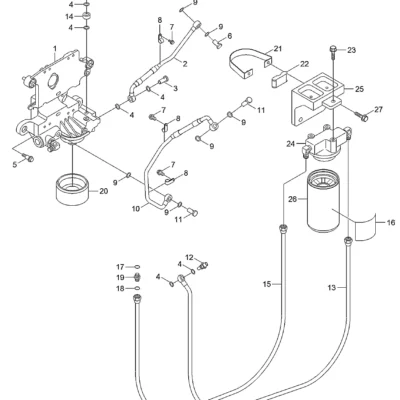 Adaptador-cabeça do filtro para a máquina Hyundai