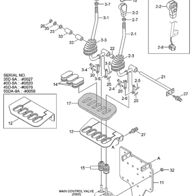 Alavanca de controle-elevação para a máquina Hyundai