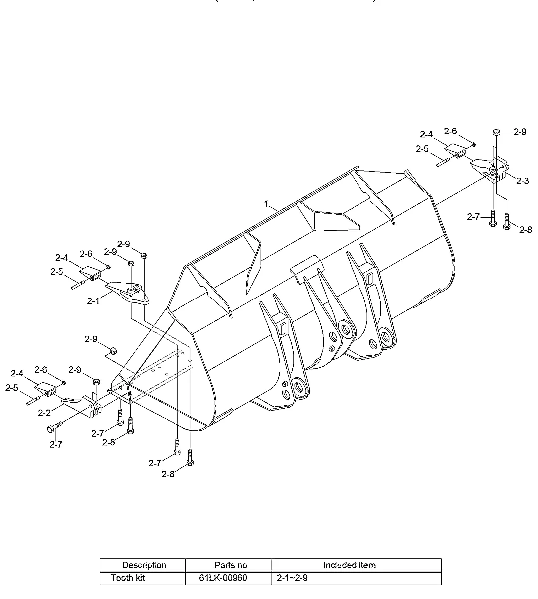 Adaptador de dente-centro para a máquina Hyundai