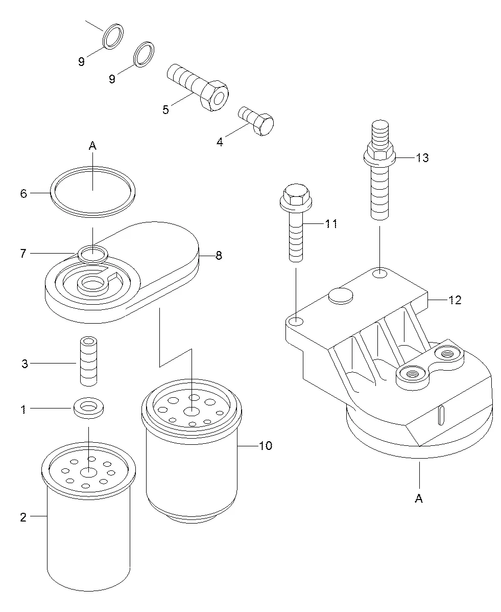 Adaptador-cabeça do filtro para a máquina Hyundai