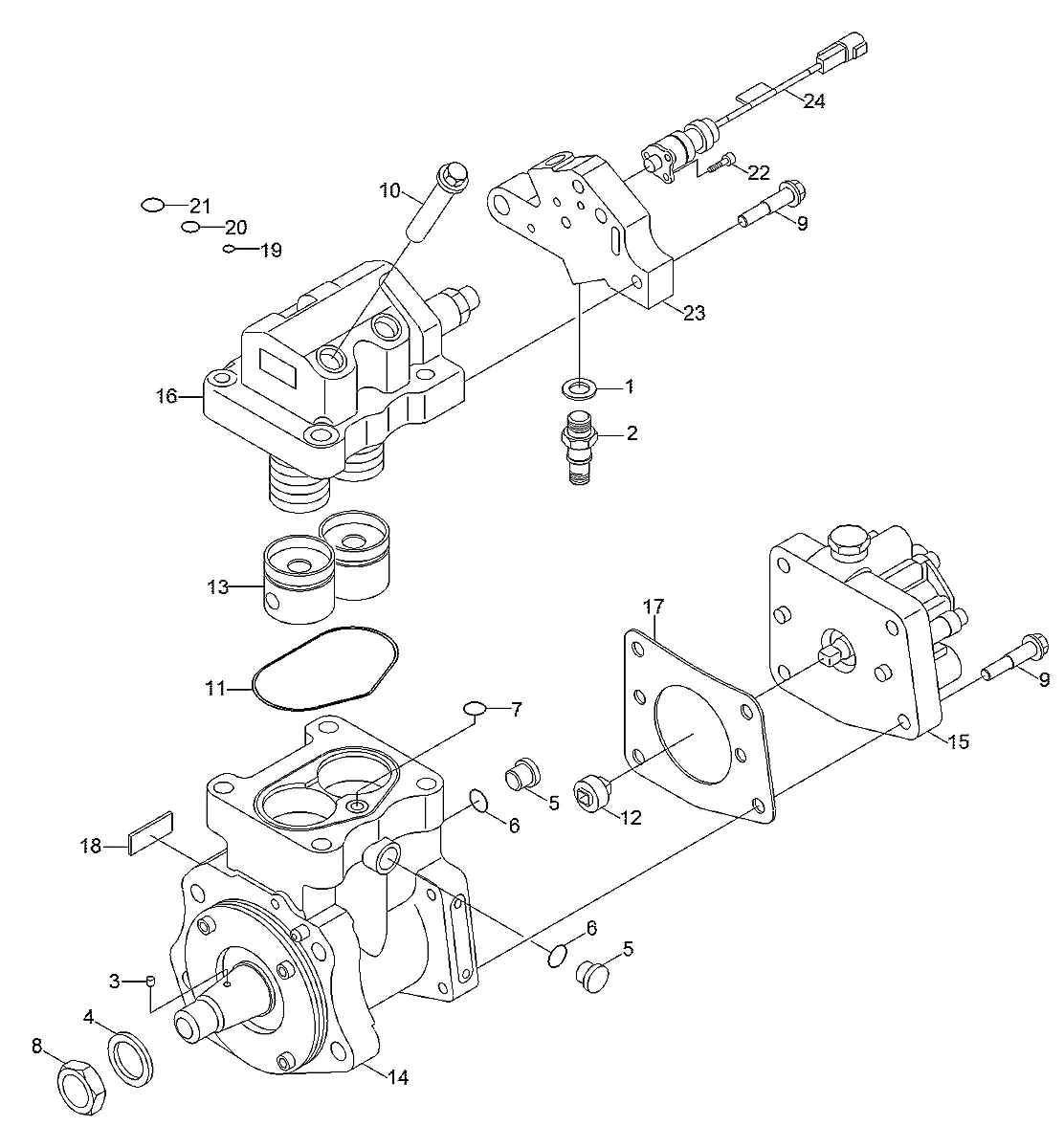 Adaptador-bomba de combustível para a máquina Hyundai