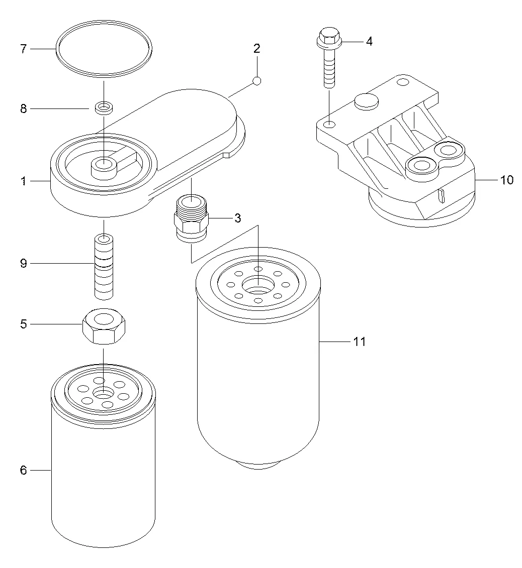 Adaptador-cabeça do filtro para a máquina Hyundai