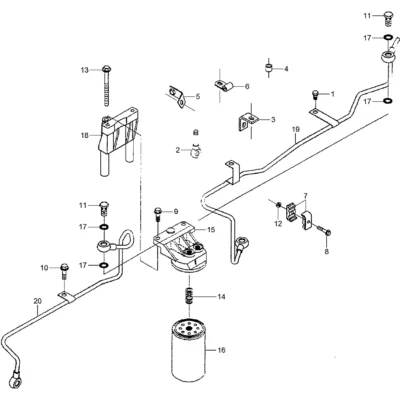 Adaptador-cabeça do filtro para a máquina Hyundai