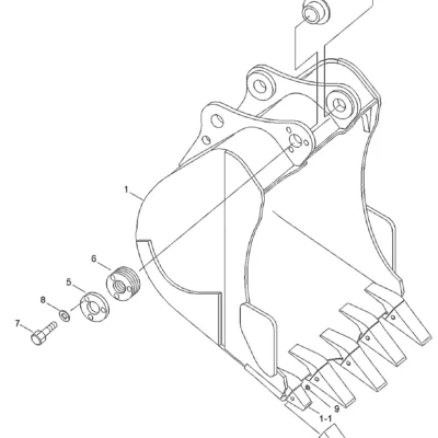 Adaptador de dente para a máquina Hyundai