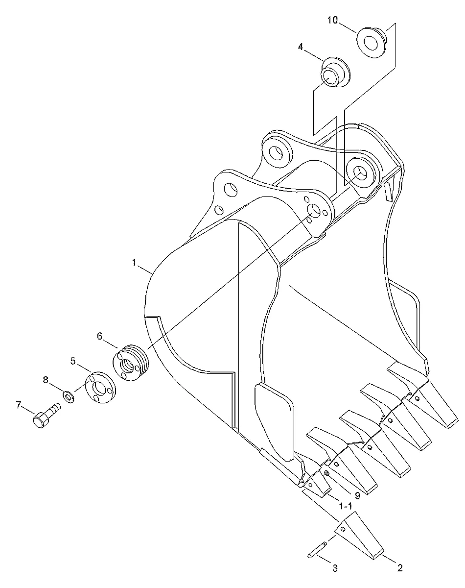 Adaptador de dente para a máquina Hyundai