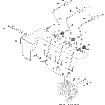Alavanca de água-atach1 para a máquina Hyundai