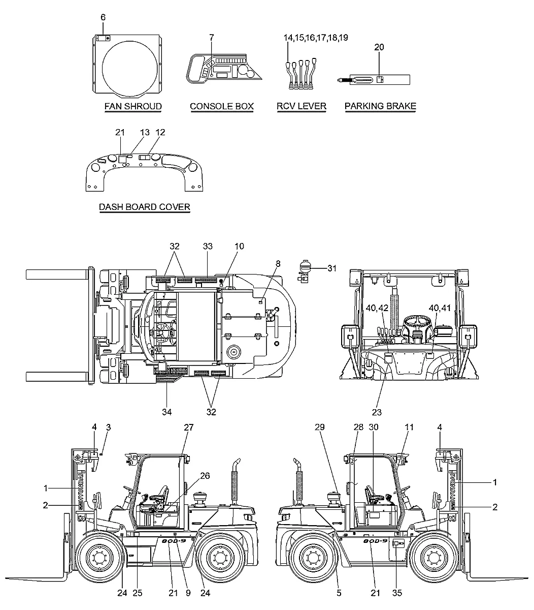 Adesivo-pneu sólido (exportação) para a máquina Hyundai