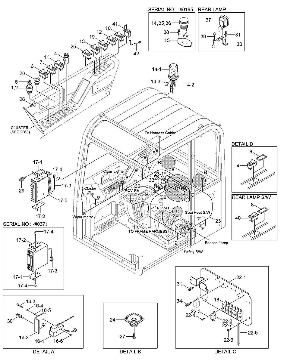 Adesivo-relé para a máquina Hyundai