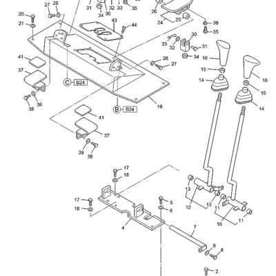 Alavanca de acionamento (direita) para a máquina Hyundai
