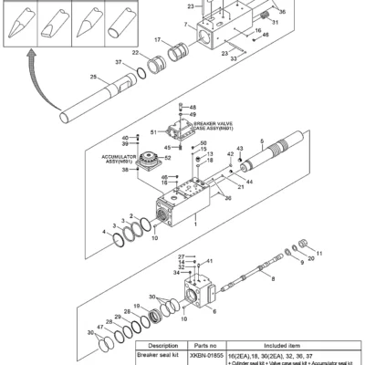 Acc-assy para a máquina Hyundai