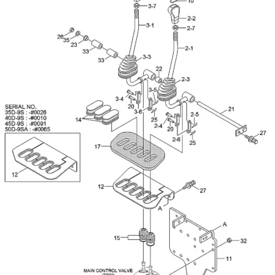 Alavanca de controle-elevação para a máquina Hyundai