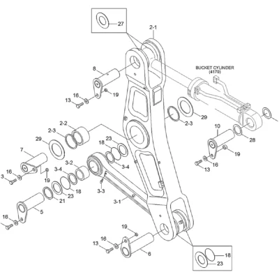 Alavanca para a máquina Hyundai