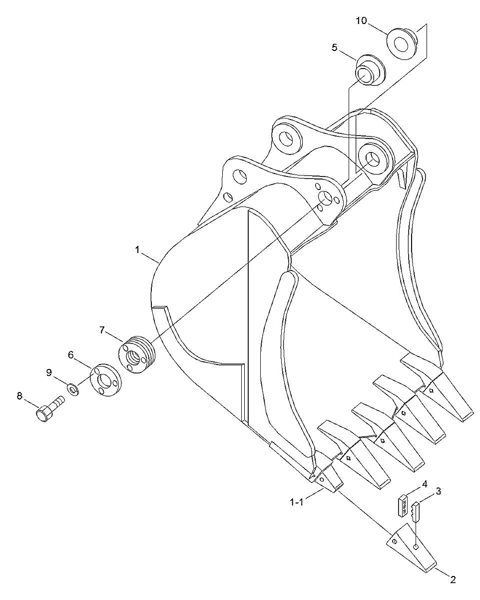 Adaptador de dente para a máquina Hyundai