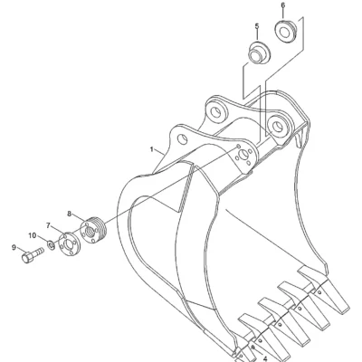 Adaptador de dente para a máquina Hyundai