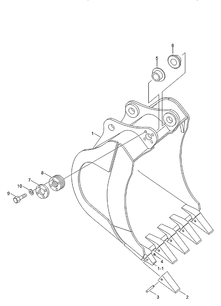 Adaptador de dente para a máquina Hyundai